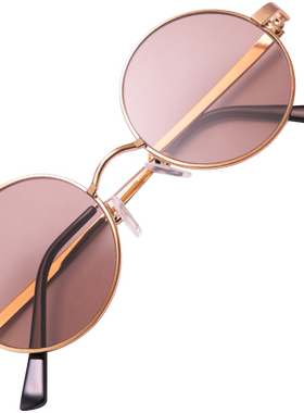 5cm直径全框圆形太子镜天然水晶石头镜防紫外线太阳镜男女通用款