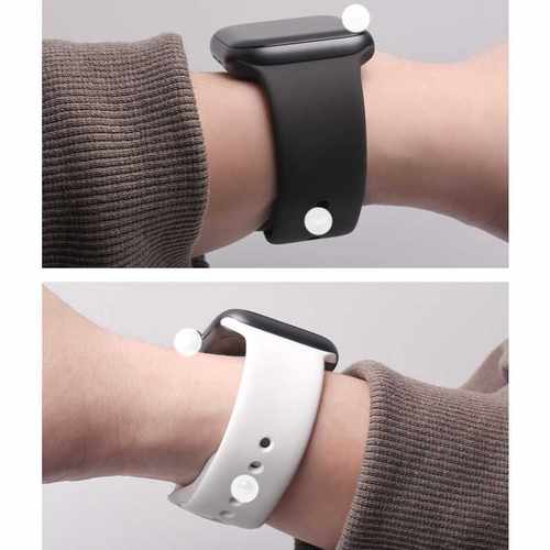 35MM纯色硅胶表带适用智能手表