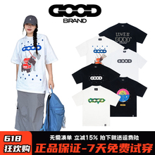 老白同款GOOD短袖珍珠标语Love is good短袖T恤美式宽松男女同款