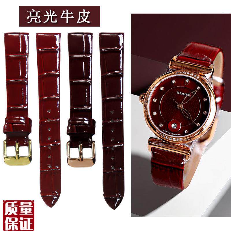 亮光酒红真皮表带代用雷迈61r16西腾9097/9116宝舵99080宝时捷格