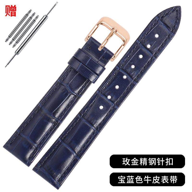 手表表带女士适配浪琴天梭欧米x茄蝶飞天王DW真皮表带女款针扣表