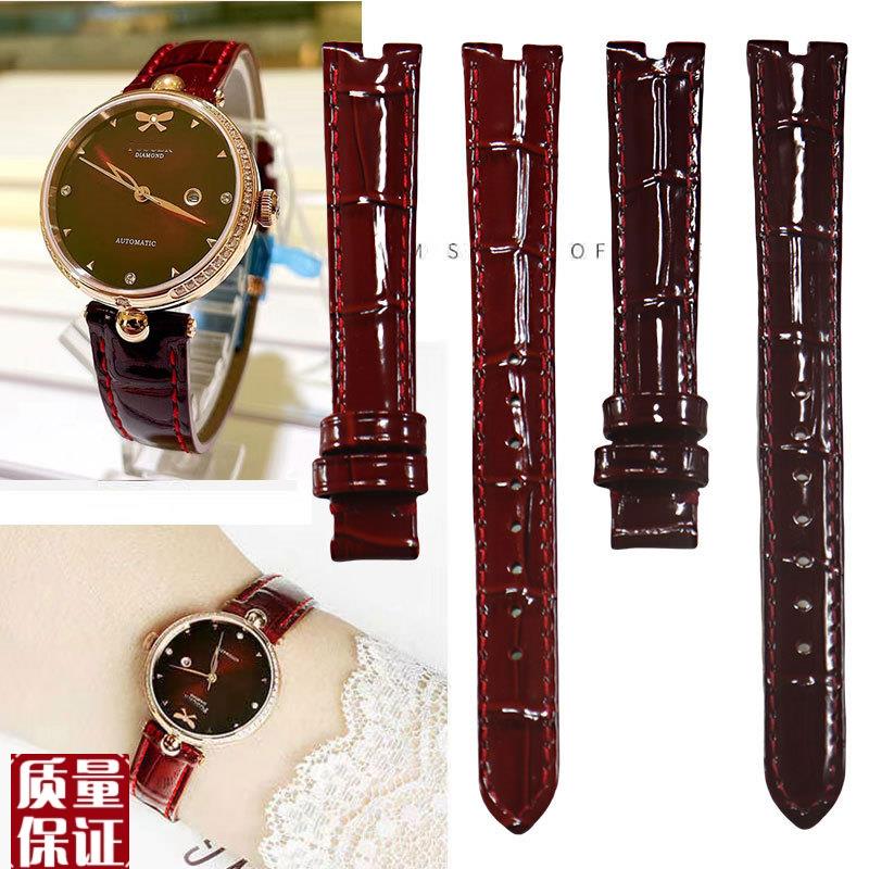 亮光酒红枣红皮表带代用宝时捷1w4凹接口6201/8299/51026