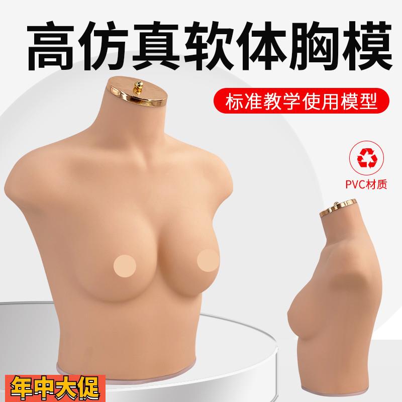 内衣文胸橱窗展示拍摄道具女半身硅胶软体仿真人模特75B/C胸模