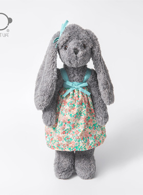 softlife新款高级灰安抚兔子毛绒玩偶小兔子儿童陪睡公仔生日礼物