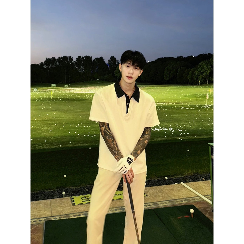 美式假两件短袖polo衫男款夏Polo衫