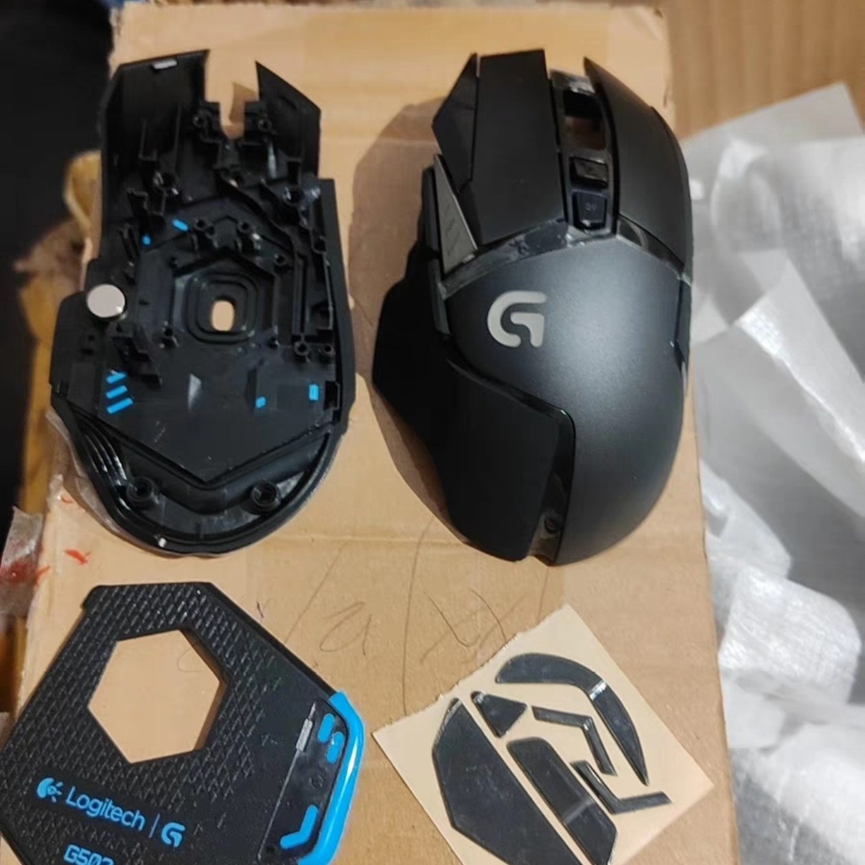 기존 LOGITECH G502RGB 유선 게이밍 마우스 쉘 상단 쉘 및 하단 쉘 커버 교체