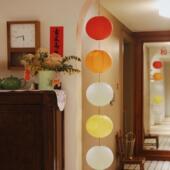 PanParty春节2026房乔迁布置蜂窝球福字手提大红纸灯笼串新年装 饰