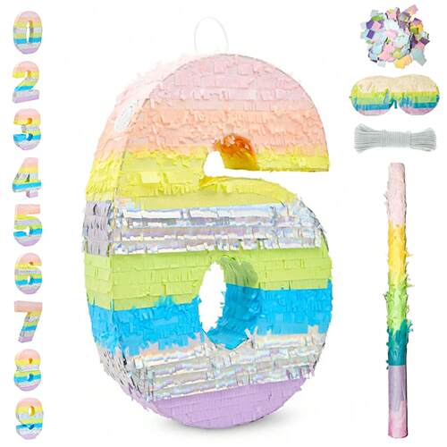 PanParty儿童马卡龙数字皮纳塔生日聚会派对游戏道具pinata