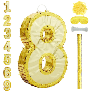 PanParty六一儿童金色数字皮纳塔生日聚会派对游戏道具pinata
