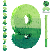 PanParty绿色森林恐龙数字皮纳塔男孩生日聚会派对游戏道具pinata