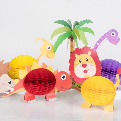 panpai/动物丛林恐龙3d纸蜂窝球