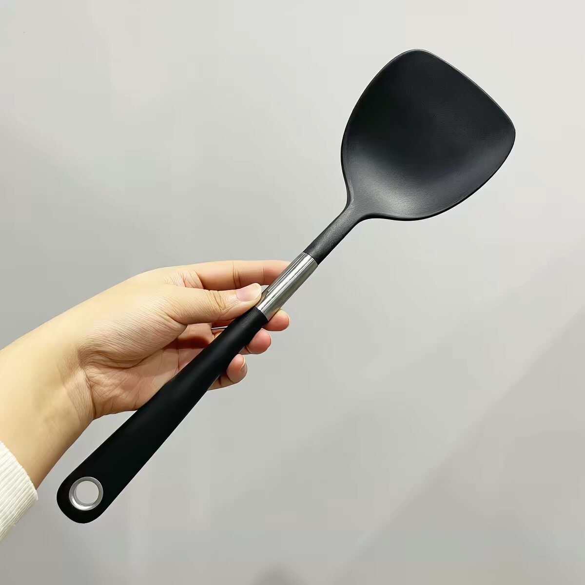 不粘锅炒菜黑色哈特锅铲家用厨房橡胶手柄搅拌勺防滑耐高温炒菜铲