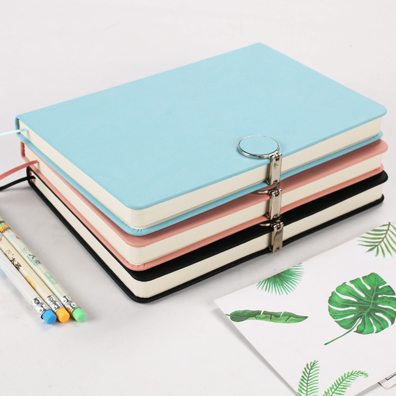 简约磁扣笔记本a5加厚学生记事本