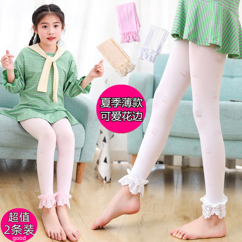 花边舞蹈白色春秋打底女童连裤袜