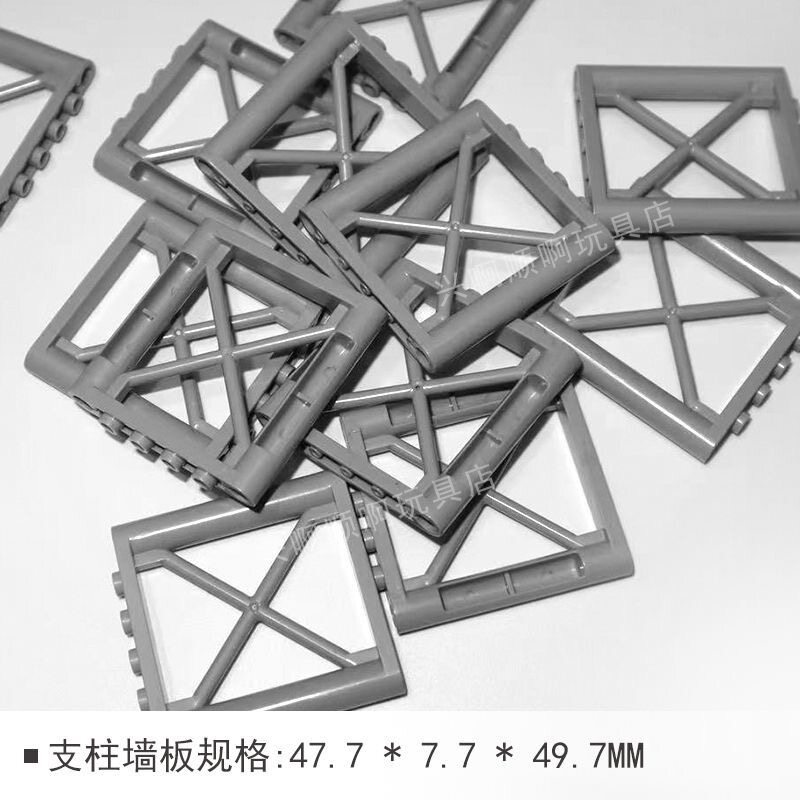 MOC适用于乐高小颗粒积木场景配件玩具拼装64448围栏军事围栏建筑图片