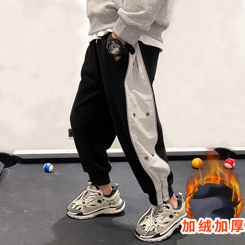 男童裤子冬季2025新款中大童痞帅春秋休闲长裤加厚卫裤儿童运动裤