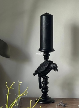【ROART】黑暗元素乌鸦烛台纯黑手工圣诞节创意设计感生日礼物