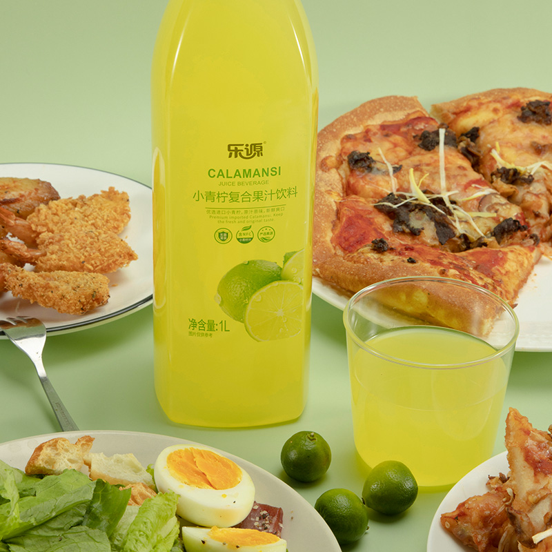 乐源小青柠复合果汁1L*2瓶装柠檬汁酸甜解腻网红饮品包邮