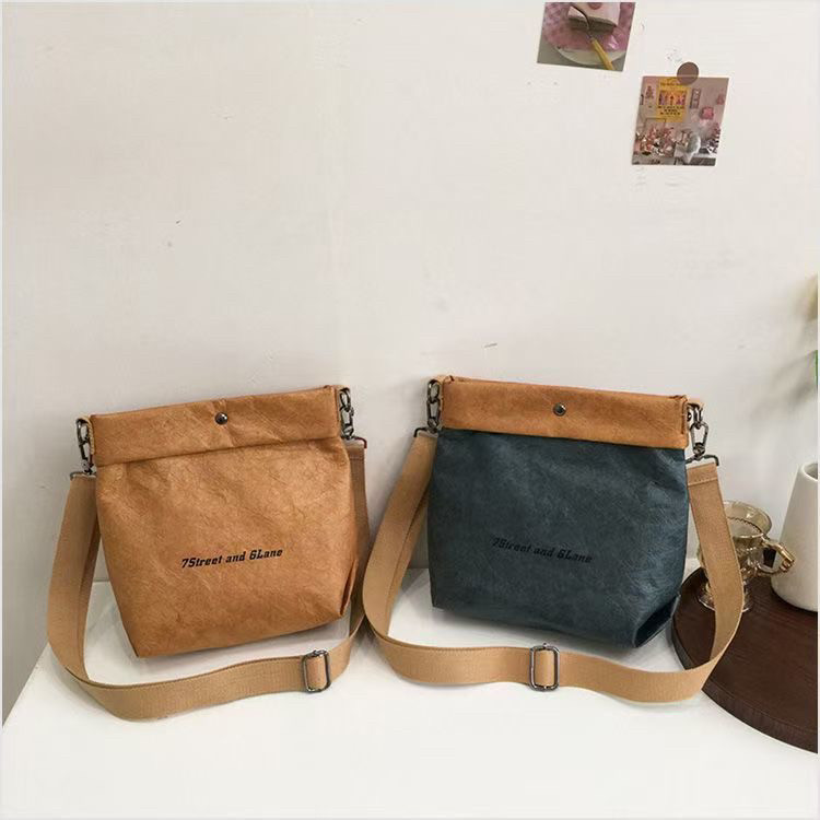 Retro Design Women's Summer Guochao Mini Crossbody Bag, Cowhide & DuPont Paper Pleated Shoulder Bag - Thumbnail 3
