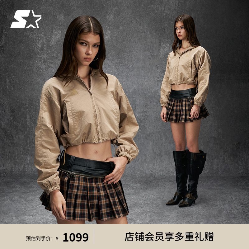 STARTER外套2025秋季新款女生宽松休闲百搭短款连帽外套上衣