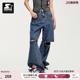 男女同款 裤 新款 百搭破洞宽松休闲纯棉长裤 子 时尚 STARTER牛仔裤