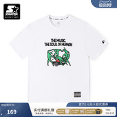 短袖 STARTER 百搭圆领宽松白色男女同款 复古时尚 上衣 T恤纯棉新款