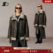 STARTER夹克2025冬季 新款 男生复古保暖PU皮毛外套休闲上衣女生