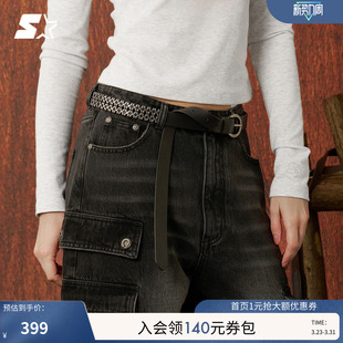 黑色针扣裤 腰带潮流百搭男女同款 带 新牛仔裤 STARTER皮带2026春季