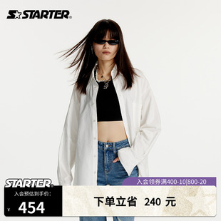 新款 宽松白色长袖 男女同款 STARTER24春季 衬衫