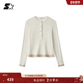 T恤2026春季 新款 百搭时尚 STARTER长袖 老钱风女款 内搭假两件上衣