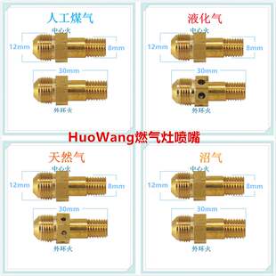 适合火王燃气灶配件喷嘴铜气嘴改气源液化气天然气人工煤气沼气