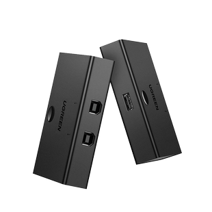 绿联打印机共享器转接头数据线连接两台电脑分接切换免网络共用一台扩展转换自动一分二usb接口一拖二分线器