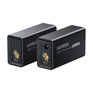 绿联usb网络延长器usb2.0网线信号放大转网络RJ45接口50米无线数据传输器鼠标键盘摄像头扫描枪单边供电