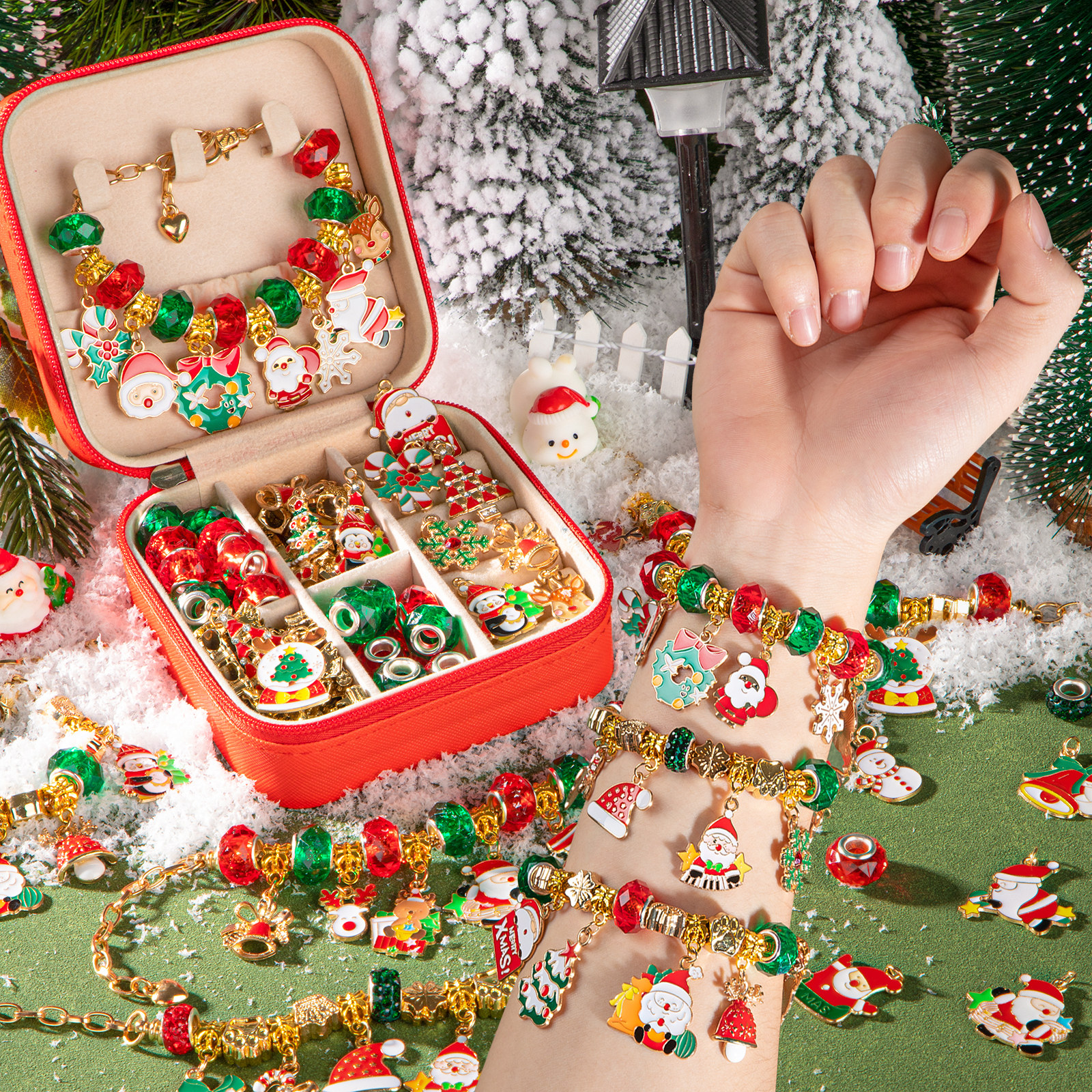 圣诞节手链串珠diy材料包全套配饰配件儿童自制手串女生女孩编制