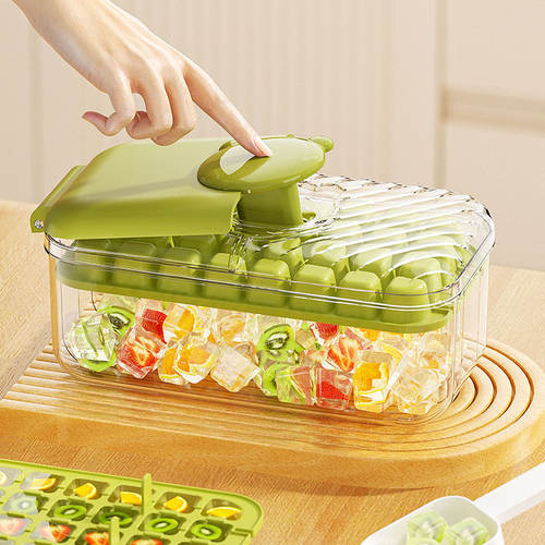 冻冰块模具制冰神器按压冰格冰箱制冰盒家用食品级自制带盖储冰盒