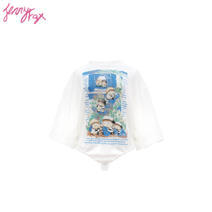 【新品】JENNYFAX小个子冰丝T恤夏慵懒宽松短袖女设计感小众上衣