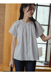 acme 衬衣10336 ground日系慵懒木耳边条纹松弛小衫