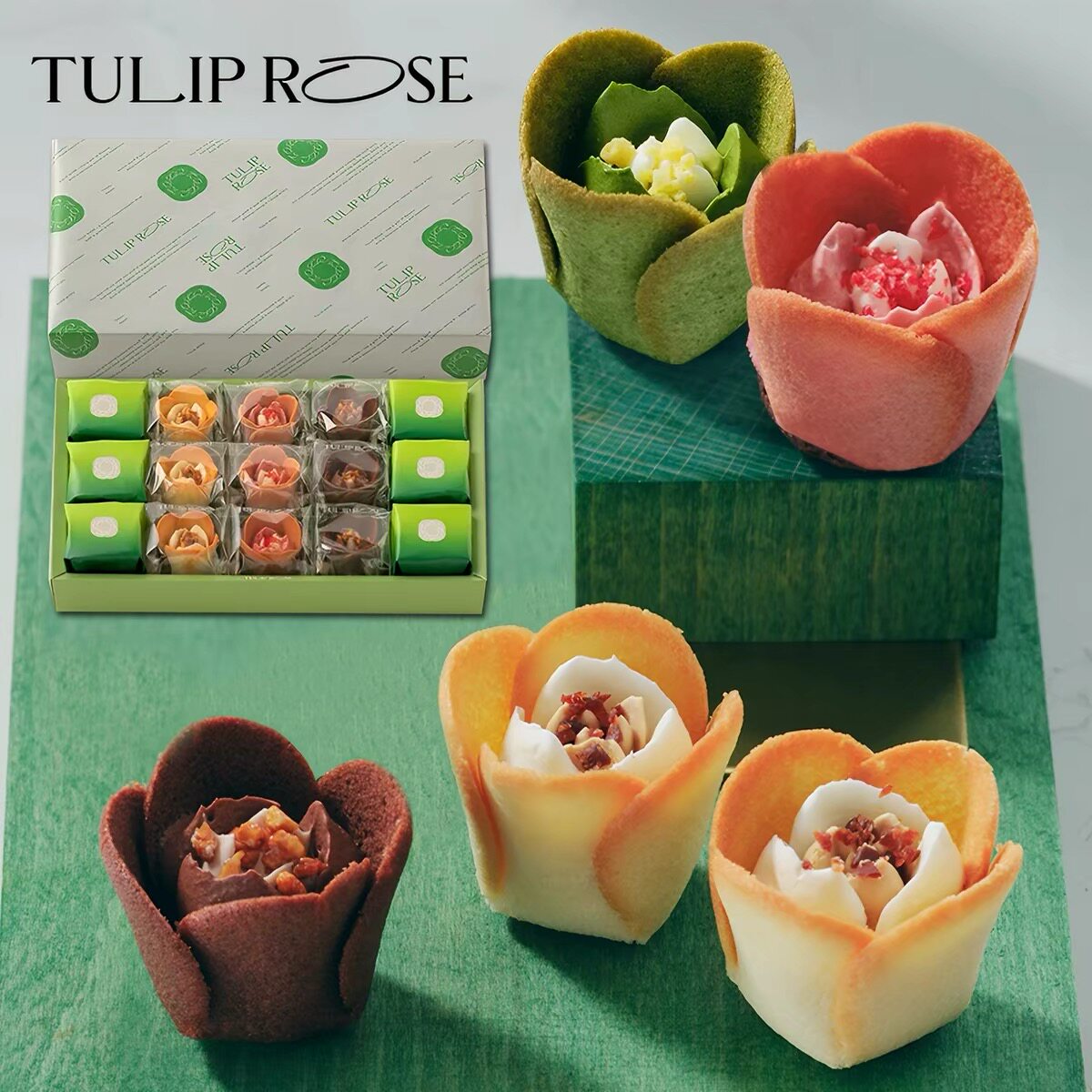 节日限定日本TOKYO TULIP ROSE巧克力奶油玫瑰花卷奢华礼盒伴手礼