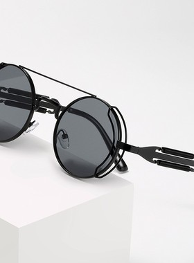 赛博朋克设计太阳眼镜末日废土工业风格墨镜前卫未来感美式平光镜