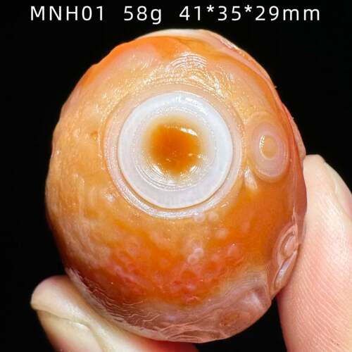 外蒙古花眼玛瑙阿拉善天眼玛瑙原石戈壁眼睛石项坠配饰DIY饰品
