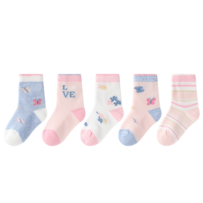 斑比童袜夏季天薄款纯棉中筒