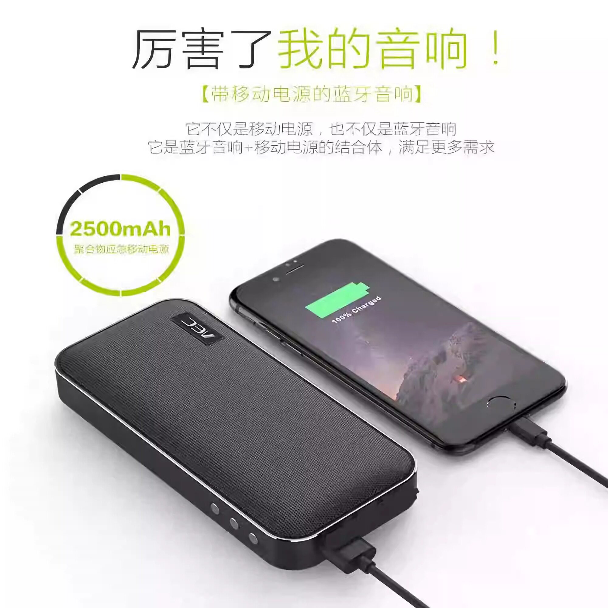 BT205蓝牙音箱移动电源支持充电宝户外便携低音炮超薄迷你小音响