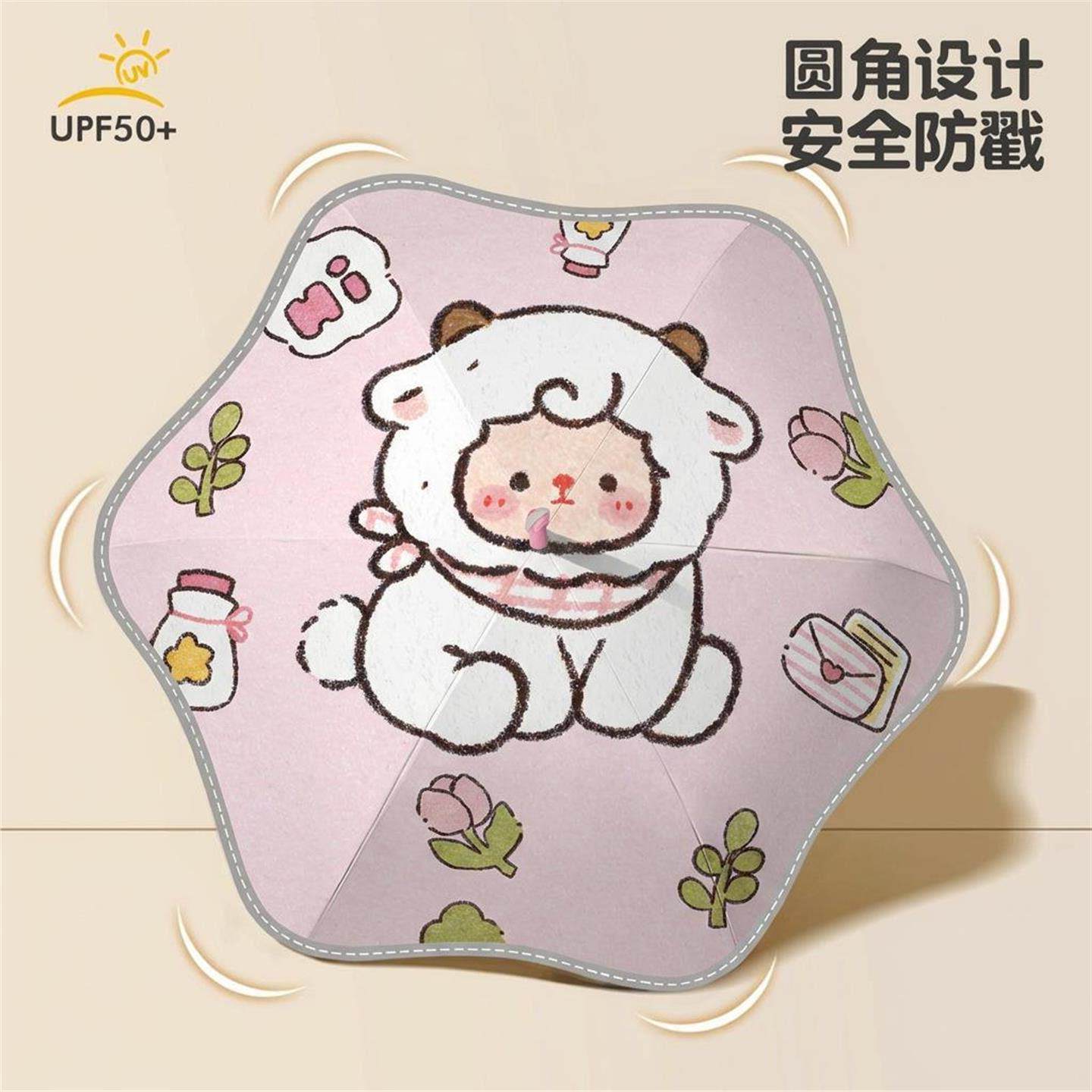 创意轮滑儿童晴雨两用伞黑胶防晒遮阳卡通伞防紫外线雨伞可印LOGO