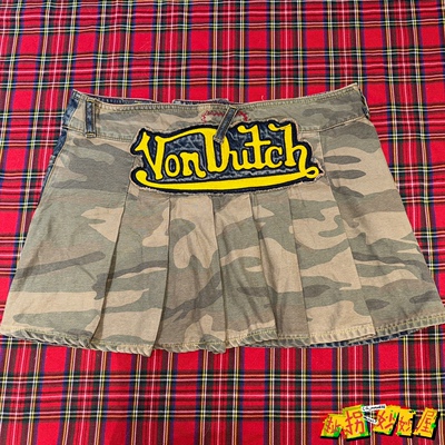 【现货掉落】vondutch日牌中古稀有孤品可爱迷彩两面穿sk牛仔裙