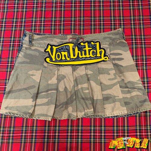 【现货掉落】vondutch日牌中古稀有孤品可爱迷彩两面穿sk牛仔裙