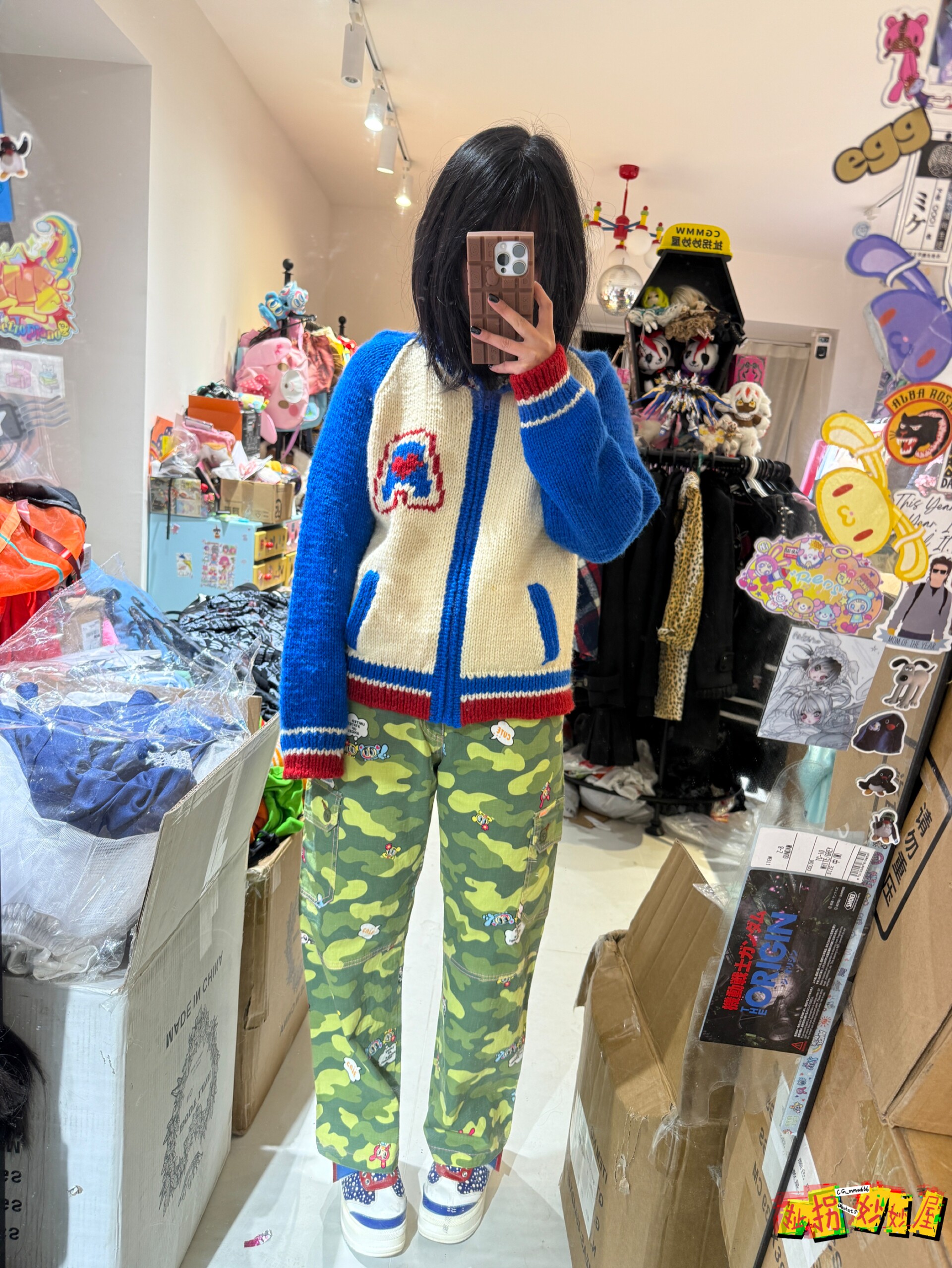 【现货掉落】angelblue日牌中古稀有孤品可爱针织外套古着原宿y2k
