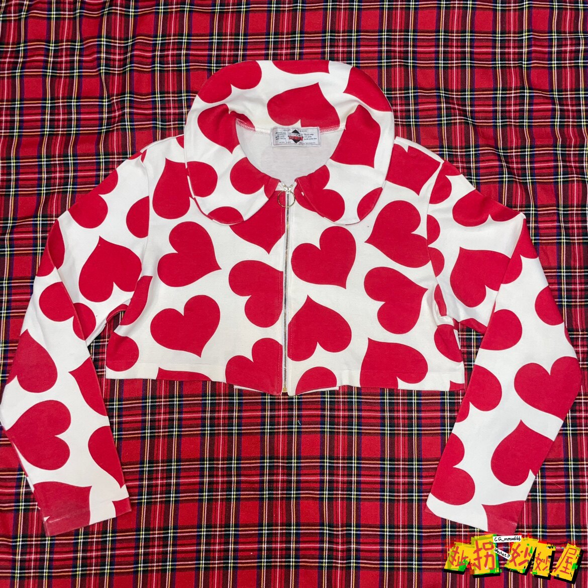 【现货掉落】bettyblue日牌中古稀有孤品可爱爱心满印长袖短外套