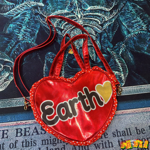【现货掉落】earthmagic日牌中古稀有孤品可爱爱心斜挎包手提古早