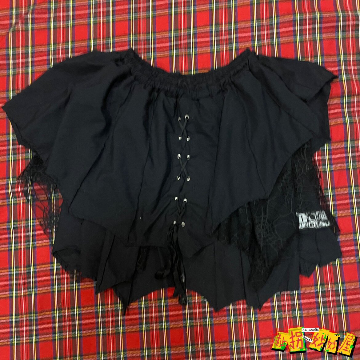 【现货掉落】poizen日牌中古稀有孤品黑麻麻不规则sk蛛网朋克原宿