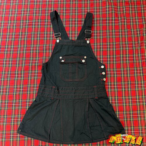 【现货掉落】deorart日牌中古稀有孤品朋克背带裙古早味黑红y2k